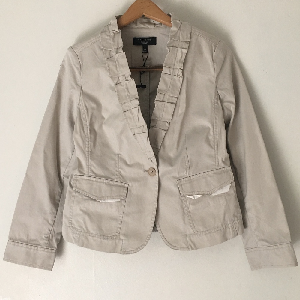 Nwot Talbots Jacket Ruffles Lightweight - image 1